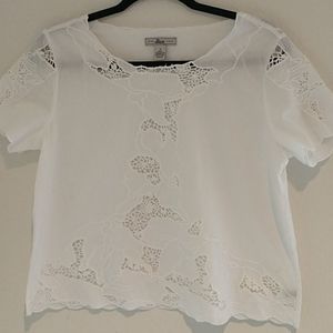 Bass white lace top